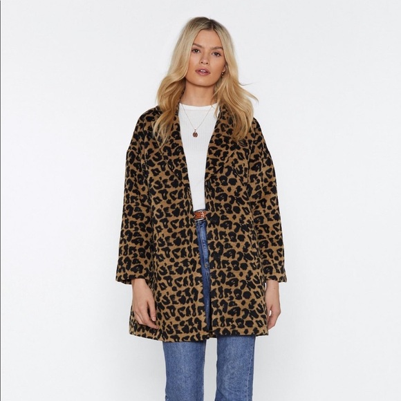 Nasty Gal Jackets & Blazers - NWT Nasty Gal Leopard Coat